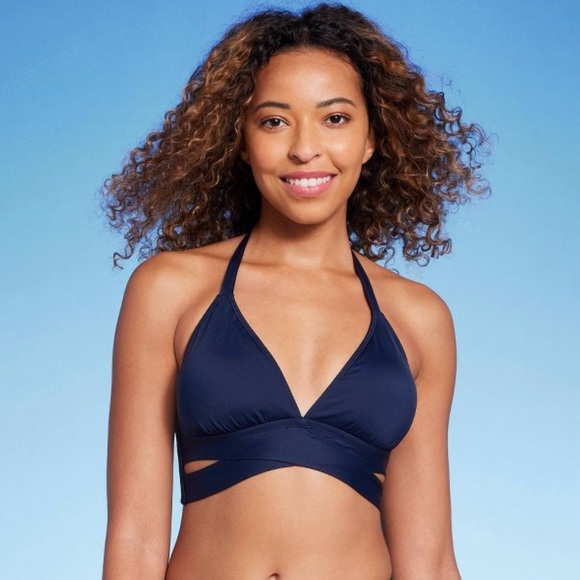 🌴SUPER SALE FAUX WRAP TRIANGLE BIKINI TOP - Picture 3 of 7